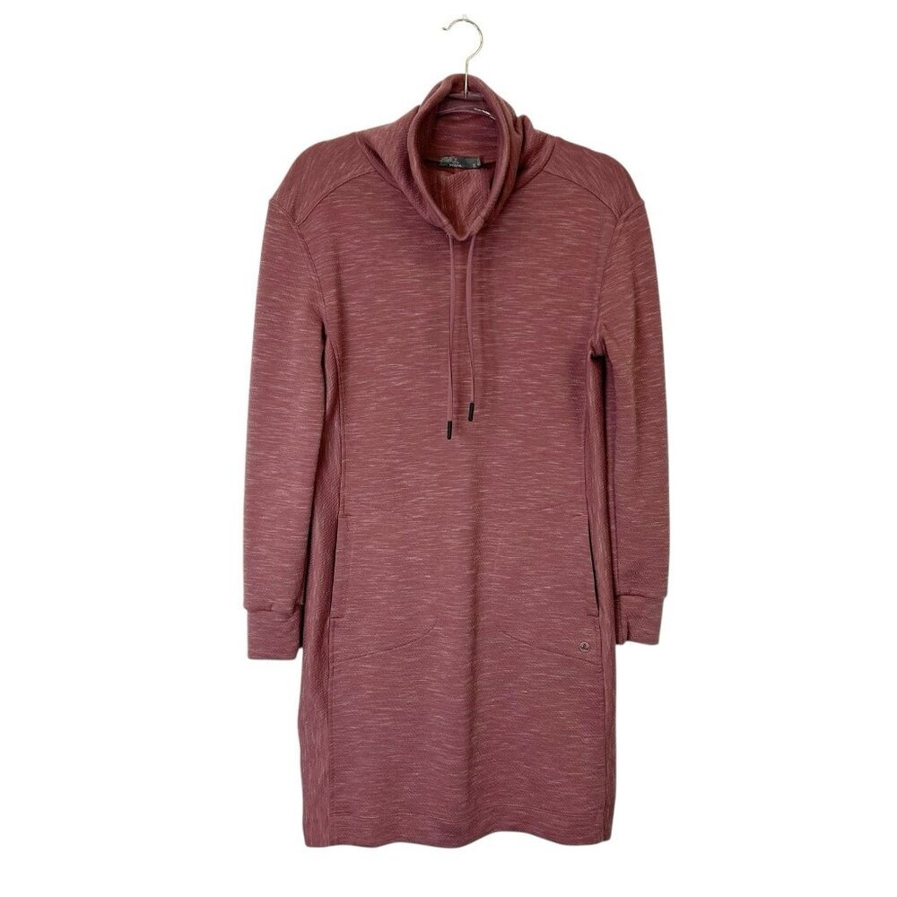Prana Sunrise Sweatshirt Knit‎ Dress Women’s Size Small Pink Cowl Neck